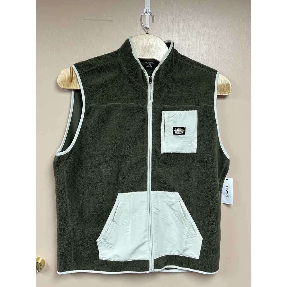 Hurley Midland Burrito Full Zip Fleece‎ Vest Mens Size XXL NWT